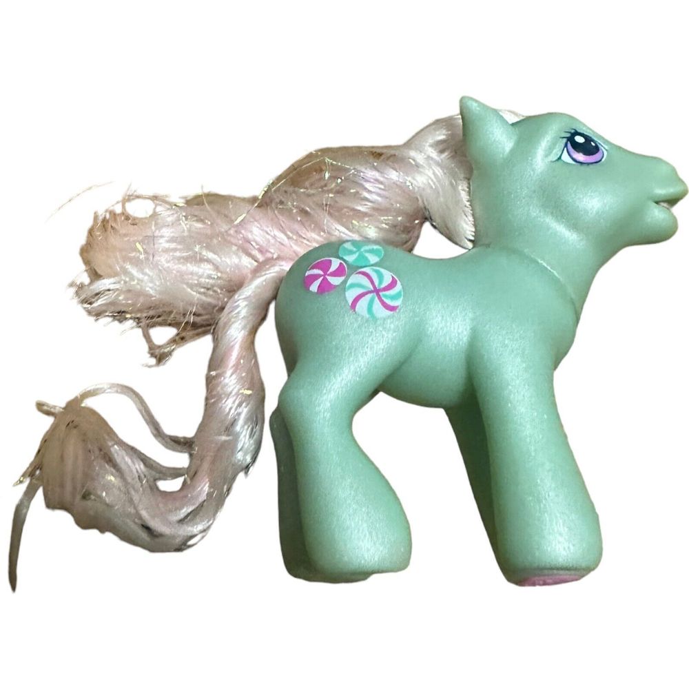 G3 Hasbro My Little Pony MINTY  Peppermint Candy Heart White Hair MLP 2002